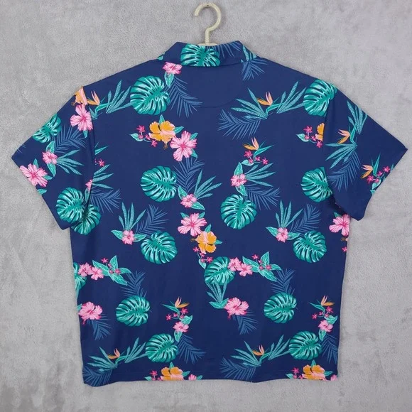 Birdie Bound Golf Polo Men's Navy Floral Short Sleeve Size 3XL - Picture 2 of 11